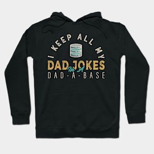 I Keep All My Dad Jokes In A Dad-a-base Funny Hoodie